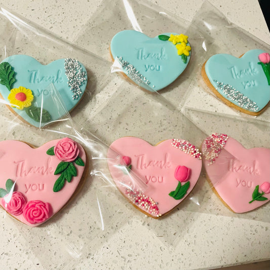 Thank You Fondant Icing Cookies