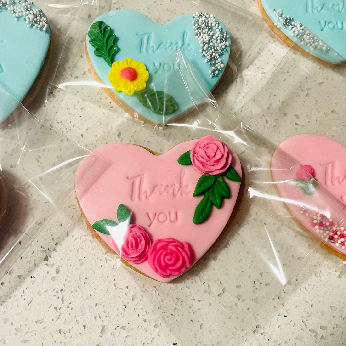 Thank You Fondant Icing Cookies