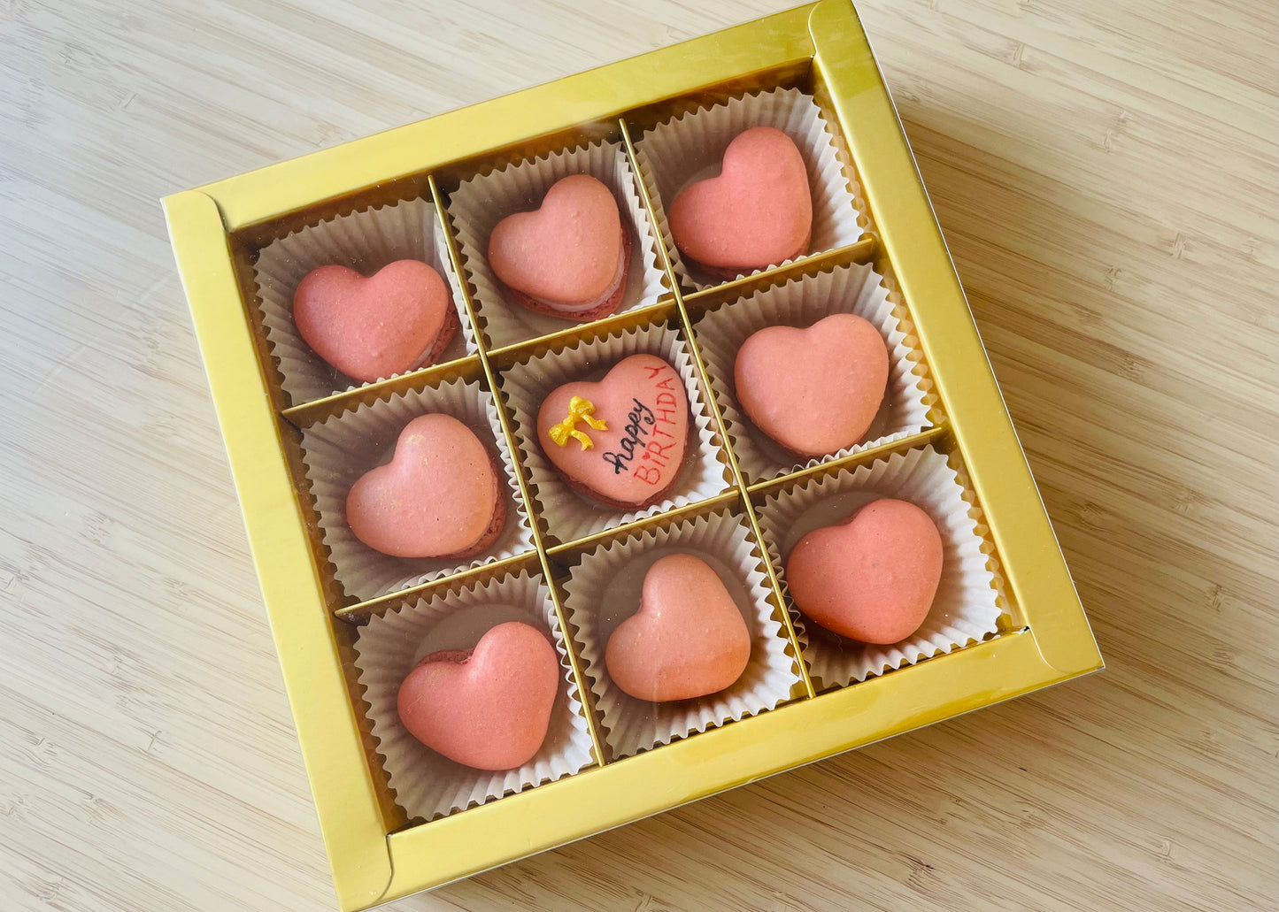 Heart Shaped Macarons in Box of 9