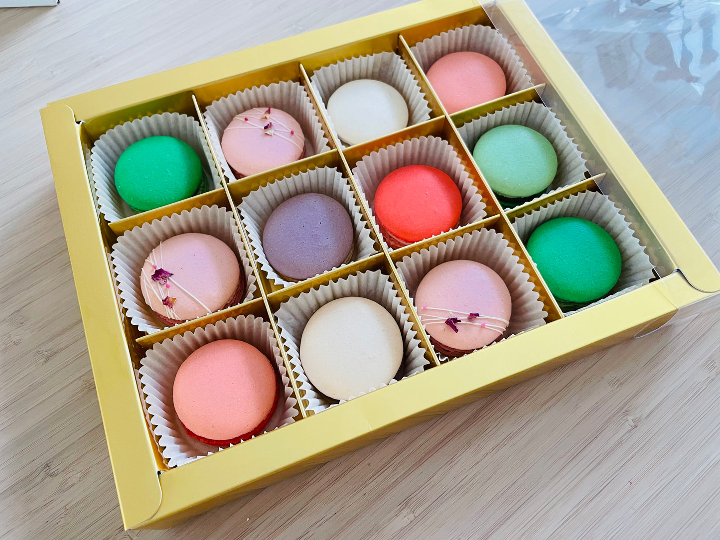 Handmade Classic Macarons in Box of 6 or 12